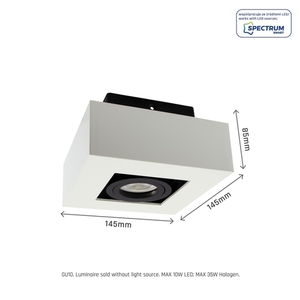Mirora Gu10 Povrchová montáž Gu10 250 V Ip20 145 X145 X85mm Biely čierny štvorcový pohyblivý small 8