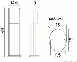 Vonkajšie stĺpikové svietidlo SU-MA strieborné 65 cm TO 3902-H 650 AL small 4