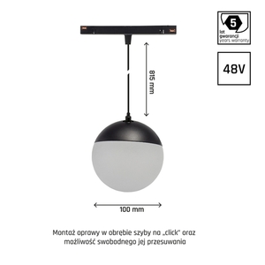 Systém Shift Globe P Svietidlo previsy na reťazi 100 (850 mm kábel) 5W 165st čierna Záruka 5 rokov. small 3