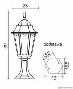 Vonkajšia stojaca lampa SU-MA Retro Classic II čierna patina K 4011/1/H small 3