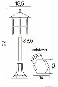 Vonkajšie stojace svietidlo SU-MA Venice čierna patina 76 cm K 5002/3/KW small 5