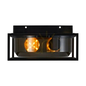 Vonkajšie stropné svietidlo Nordlux Griffin 2218126047, čierne s dymovým tienidlom, 2×E27 small 5