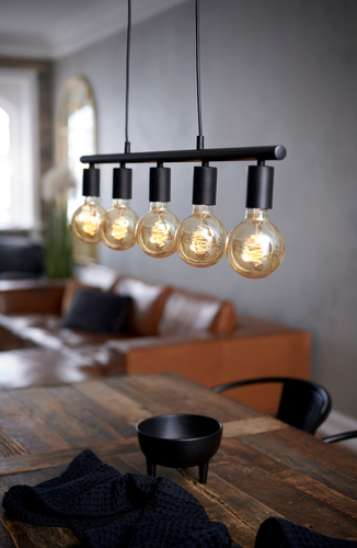 Skontrolujte PACO Nordlux E27 5x25W Kovová závesná lampa čierna