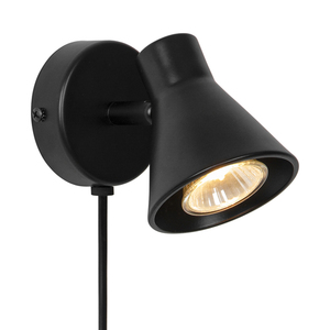 EIK Nordlux GU10 35W kovová čierna nástenná lampa. small 2