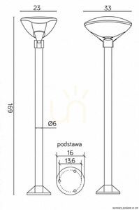 Vonkajšia stojacia lampa SU-MA TEO 1 čierna antracit 169 cm small 3