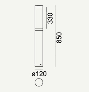 Svetelný stĺpik EGERSUND PARK 85cm hliník 9006 9,1W 4000K Norlys small 3