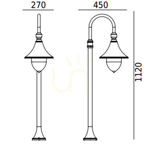 Záhradná lucerna FIRENZE 805WH, biela, E27 – NORLYS small 4