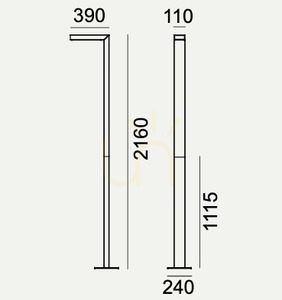 Záhradné / parkové svietidlo ASKER - Premium - Pole PRO 5166BL 8W 4000K 216cm čierne - NORLYS small 2