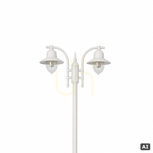 Skontrolujte Záhradná lampa Como 372WH dvojramenná na teleskopickom stĺpe 182–249 cm, 2×E27, biela RAL 9003 – Norlys
