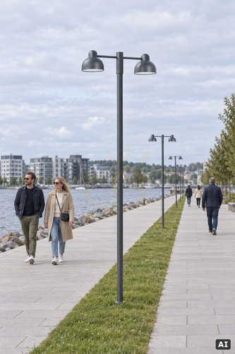 Skontrolujte Záhradná lampa Koster s dvojitou hlavou 1179 Graphite 7016 Norlys.