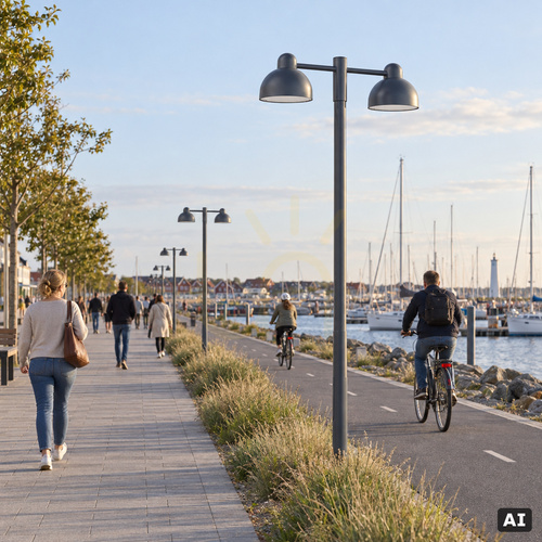 Skontrolujte Záhradné svietidlo Norlys Koster 1189GR s dvojitou hlavou grafitové LED 34W 4000K