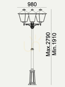 Záhradná / parková lampa IP54 LONDON BIG 495WH 3 x E27 biela - prémiová NORLYS. small 1