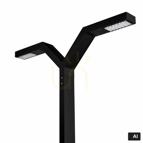Skontrolujte Parkové svietidlo NORLYS TRYSIL 1011BL, stožiar 263 cm, dvojitá hlavica LED 16,3 W 4000 K, DALI2/NightDim, IP65, čierne