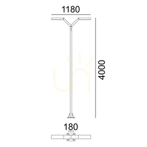 Osvetľovací stĺp Norlys Trysil 1036AL dvojramenný svetlosivý RAL 9006 LED 34 W 3000 K 400 cm small 4