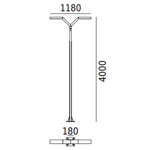 Trysil 1042 Black 9005 400cm 23,3W 3000K Norlys záhradné/parkové svietidlo small 2