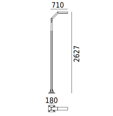 Skontrolujte Trysil 1049 Hliník 9006 263cm 12,5W 4000K Norlys záhradné/parkové svietidlo