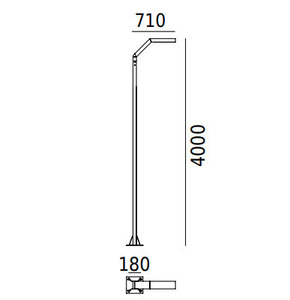 Osvetľovací stĺp Trysil 1084AL, svetlosivý RAL 9006, LED 17 W, 3000 K, 4 m, NORLYS small 1