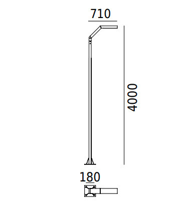 Skontrolujte Trysil 1085 Hliník 9006 400cm 17W 4000K Norlys záhradné/parkové svietidlo