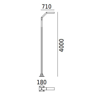Záhradné/parkové svietidlo TRYSIL 1091BL čierne RAL-9005 400cm 12,2W - NORLYS small 1