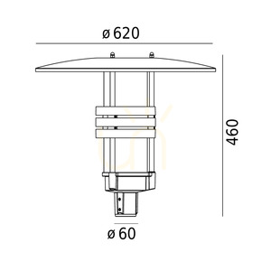 Záhradná lucerna Norlys Visby 5002 grafitová RAL 7016 LED 43,6W 2624lm 4000K IP65 na stĺp Ø60 small 3