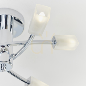 Stropné svietidlo Endon Havana 146-6CH, chróm a matné sklo, 6 × G9, 45,6 cm small 6