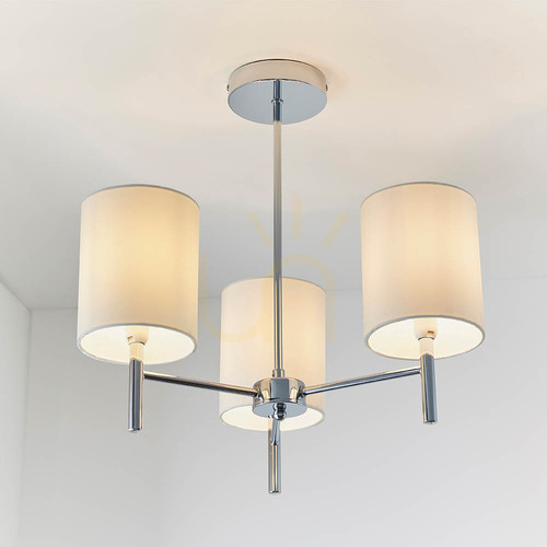Skontrolujte Stropný luster Endon Brio BRIO-3CH, 3×E14, chróm a lomená biela, 50 cm