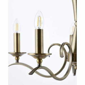 Luster Endon Kora KORA-5AB päťramenný, efekt antickej mosadze, 5×E14 max 40 W, Ø61 cm small 2