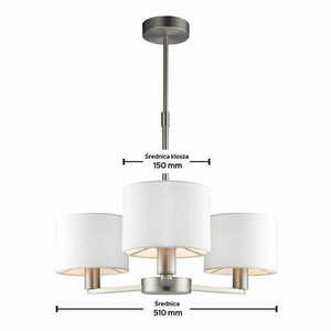 Závesné svietidlo Endon Daley 60256 biela/strieborná 3xE14 LED stmievateľné small 2