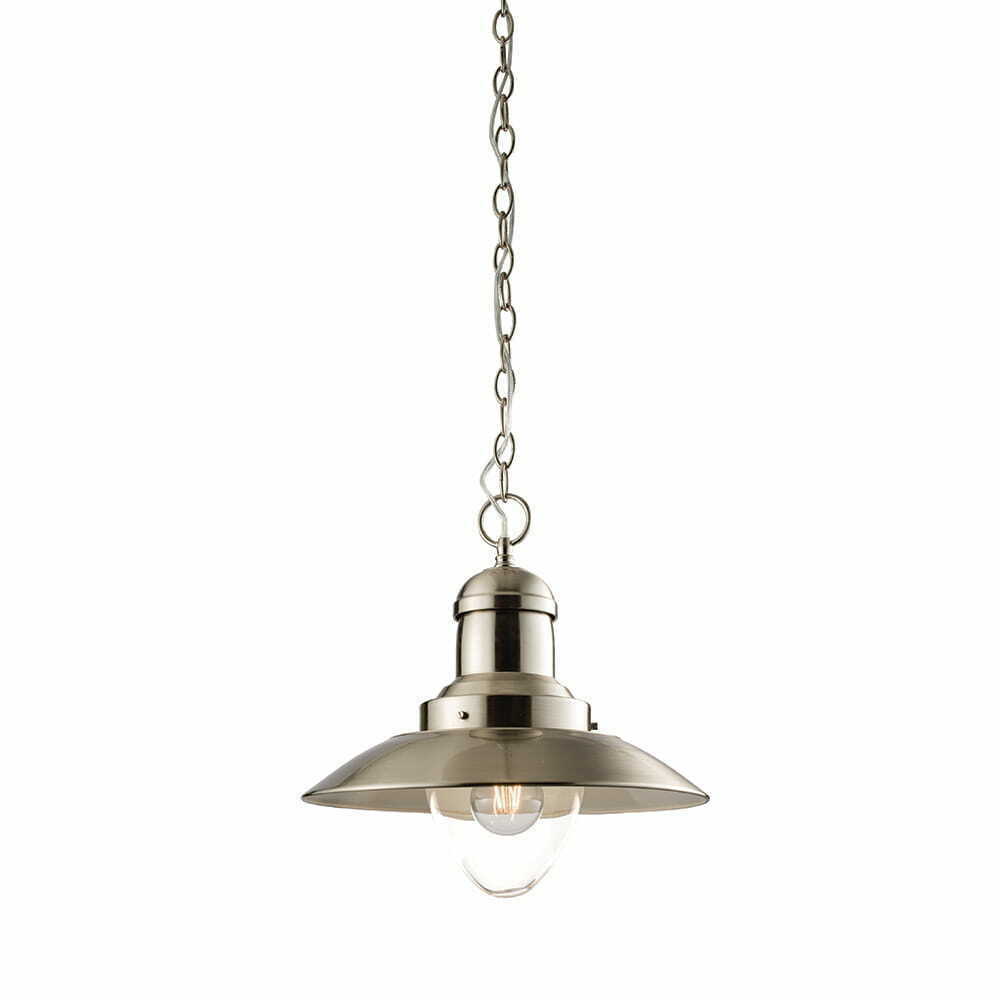 Lampă suspendată Endon Mendip 60799 argintie, sticlă, stil loft, E27, 33 cm