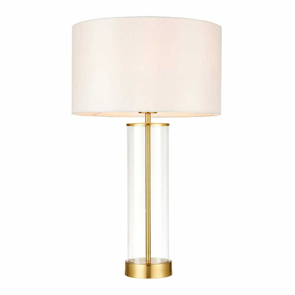 Állólámpa Endon Lessina 68802 sárgaréz fehér arany vintage szövet 35 cm