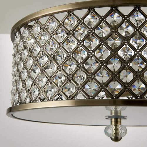 Skontrolujte Stropné svietidlo Endon Hudson 70558 mosadz/krištáľ 3xE27 LED dimmable