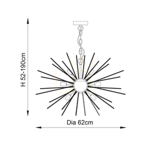 Závesné svietidlo Endon Orta 70575, 9 × G9, saténová mosadz, 62 cm small 5
