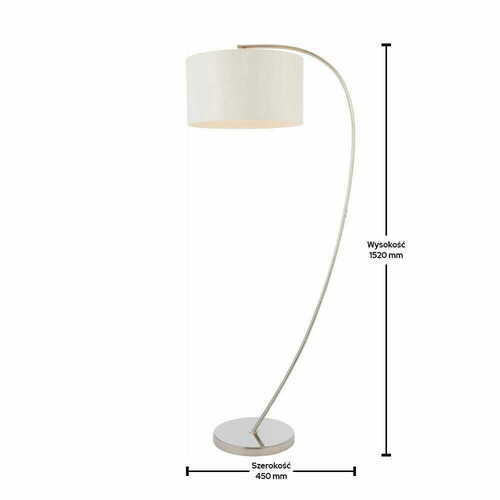 Skontrolujte Stojacia lampa Endon Josephine biela chróm E27 152 cm 72388
