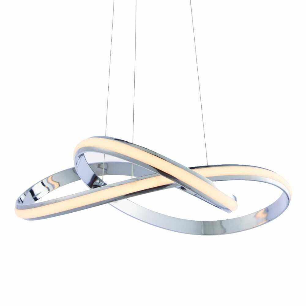 Endon Aria 76394 LED függőlámpa, króm és fehér, 66 cm, 35 W, szabályozható fényerő