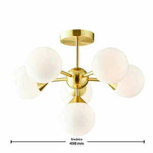 Stropné svietidlo Endon Oscar 76501 mosadzné sklo 6-plameňové G9 LED small 2