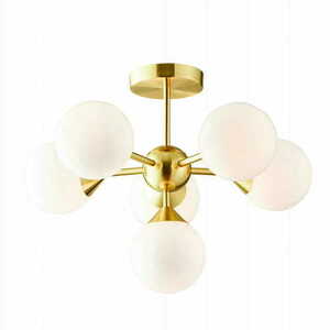 Stropné svietidlo Endon Oscar 76501 mosadzné sklo 6-plameňové G9 LED small 3