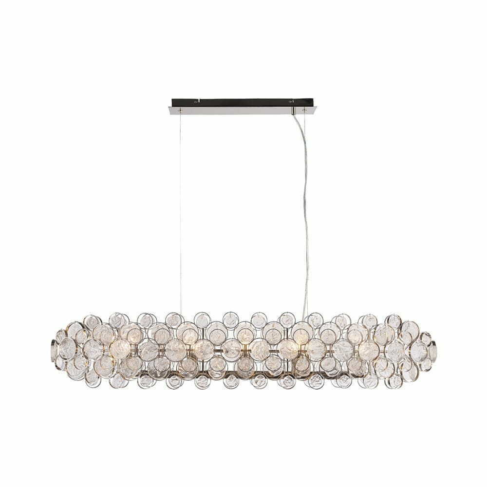 Pendelleuchte Endon Marella 76507 8-flammig Glas Nickel Transparent