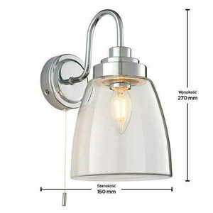 Nástenné svietidlo Endon Ashbury chróm sklo IP44 E14 77088 small 3