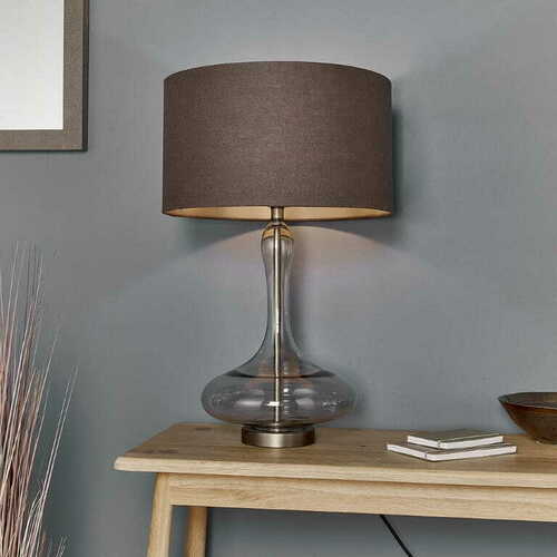 Skontrolujte Stojacia lampa Endon Caia 79835 hnedá/priehľadná 40cm E27 LED