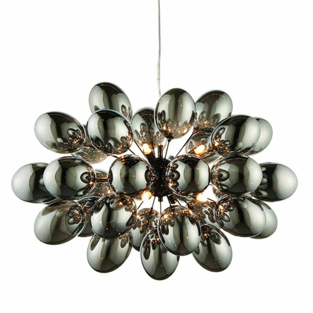 Závěsné svítidlo Endon Infinity černé 8x G9 LED sklo ocel 52-129 cm
