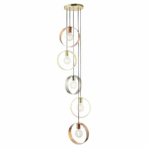 Skontrolujte Závesné svietidlo Endon Hoop 81923 zlatá/nikel/meď 5xE27 LED dimmable