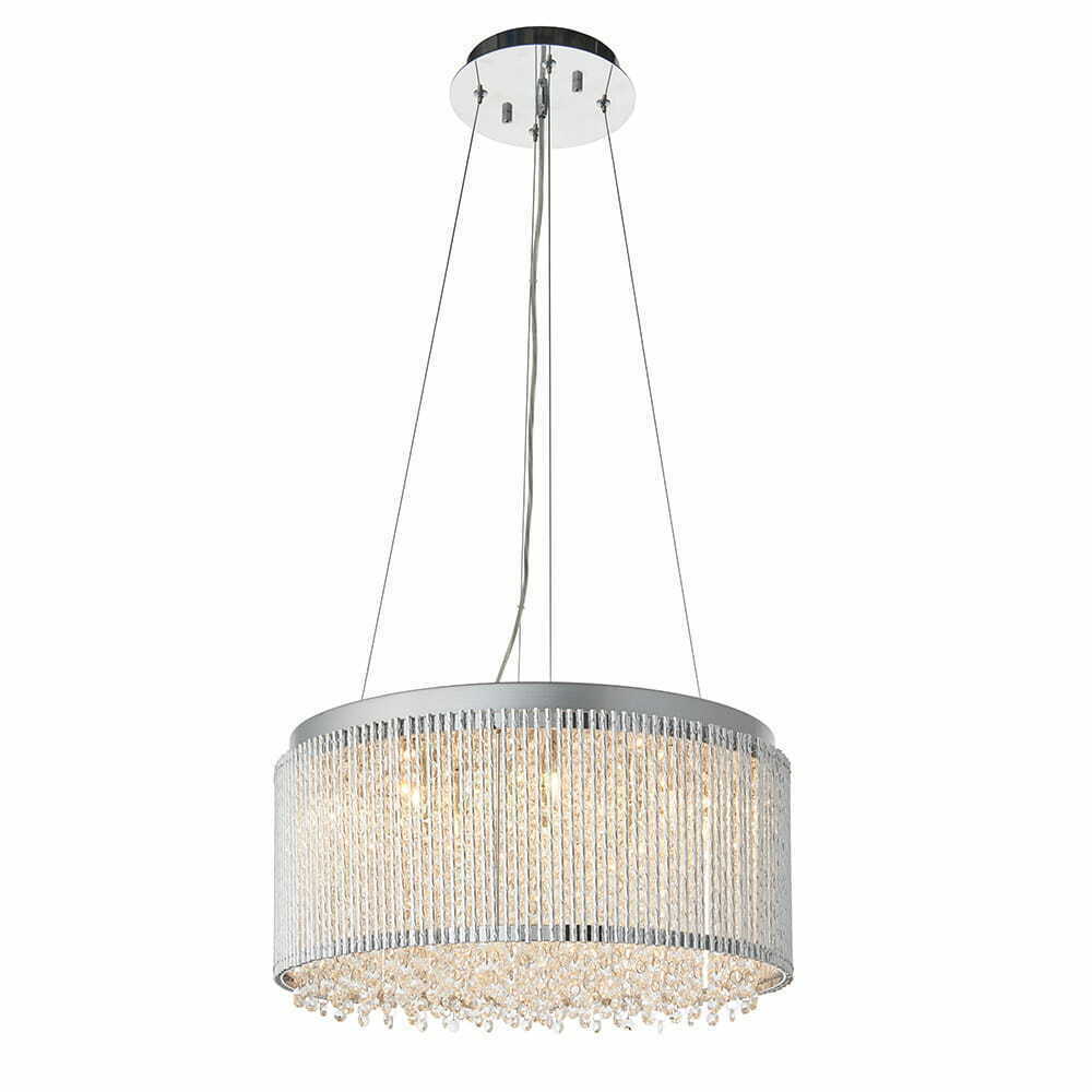 Endon Galina Chrome Crystal 12-Light Pendant Lamp 81981