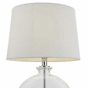 Stojacia lampa Endon Gideon 90535 strieborná sklo látka E27 59,5 cm small 1