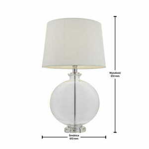 Stojacia lampa Endon Gideon 90535 strieborná sklo látka E27 59,5 cm small 3