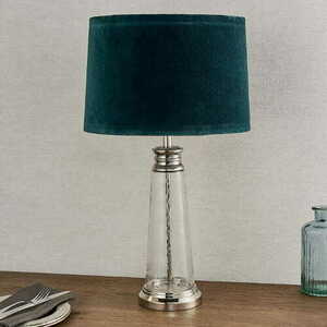 Stojacia lampa Endon Winslet 90545 modrá sklo látka E27 61 cm small 3