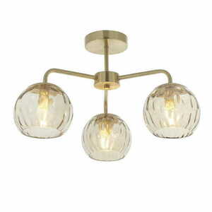 Stropné svietidlo Endon Dimple 91968 mosadzné sklo 3xE14 52 cm small 2