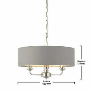 Závesné svietidlo Endon Highclere 94377 sivé chrómové E14 3-plameňové small 1