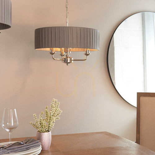 Skontrolujte Závesné svietidlo Endon Highclere 94394 antracit/nikel 3×E14 45 cm