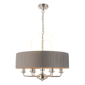 Závesné svietidlo Endon Highclere 94397 sivé niklové 6-plamenné E14 small 5