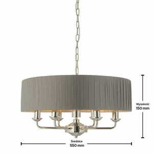 Závesné svietidlo Endon Highclere 94397 sivé niklové 6-plamenné E14 small 1
